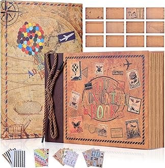 Adventure Book Diary Photo Scrapbook, Adventure Wedding Planning Book with Embossed Cover,Inspired by the 'Up' Saga, Ideal for Memories,Weddings,Traveling,Birthdays,Christmas,Newly Engaged Couples