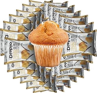 Diablo Sugar Free Vanilla Muffin Cupcake - Sweetened with Maltitol, Halal & Kosher Approved, Sugar Free Snacks - Perfect for Gifting, Birthdays, Special Occasions - 45g Each, Pack of 24