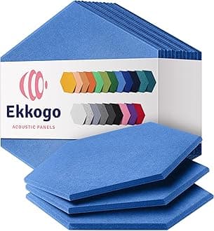 Acoustic Panels 12-Pack Soundproof Wall Panels 12"X10.4"X0.4" Sound Panels High Density Sound Dampening Panels - [Grand Blue Hexagon]