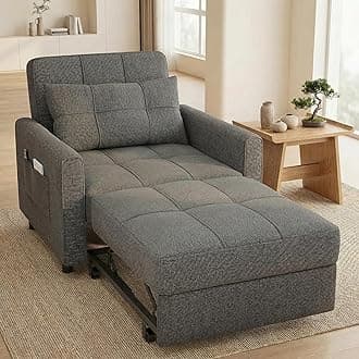 Gizoon Sofa Bed Chair 3 in 1 Convertible, Pullout Single Sleeper Chair Bed with Adjustable Backrest, Spacious Multifunctional Sofa Couches for Living Room, Bedroom, Apartment