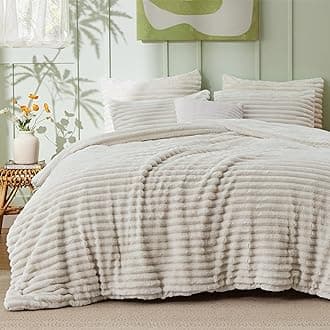 Bedsure Fluffy Comforter Set Twin - Super Soft Faux Fur Bed Set Linen, Warm Plush Fleece Winter Bedding, 2 Pieces, 1 Shaggy Fuzzy All Seasons Twin Size Comforter with 1 Pillowcase