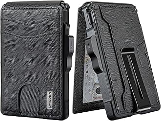 Wallet for Men - with Money Clip Slim Leather Slots RFID Blocking Bifold Minimalist Wallet