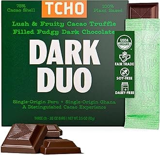 Tcho, Organic Dark Duo Filled Dark Chocolate, 2.47 Ounce