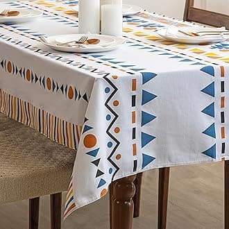 HOMEMONDE Premium Dining Table Cover 45 x 45 Inches Geometric Printed Table Cloth for 4 Seater, Square Centre Table Cover - (114x114 CM, Multicolor)