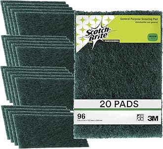 Scotch-Brite Scouring Pad 96-20, 20 Pads, 6” x 9”, General Purpose Cleaning, Food Safe, Non-Rusting