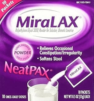 MiraLAX1 Dose Powder Packets, 0.5 Ounce (Pack of 2)