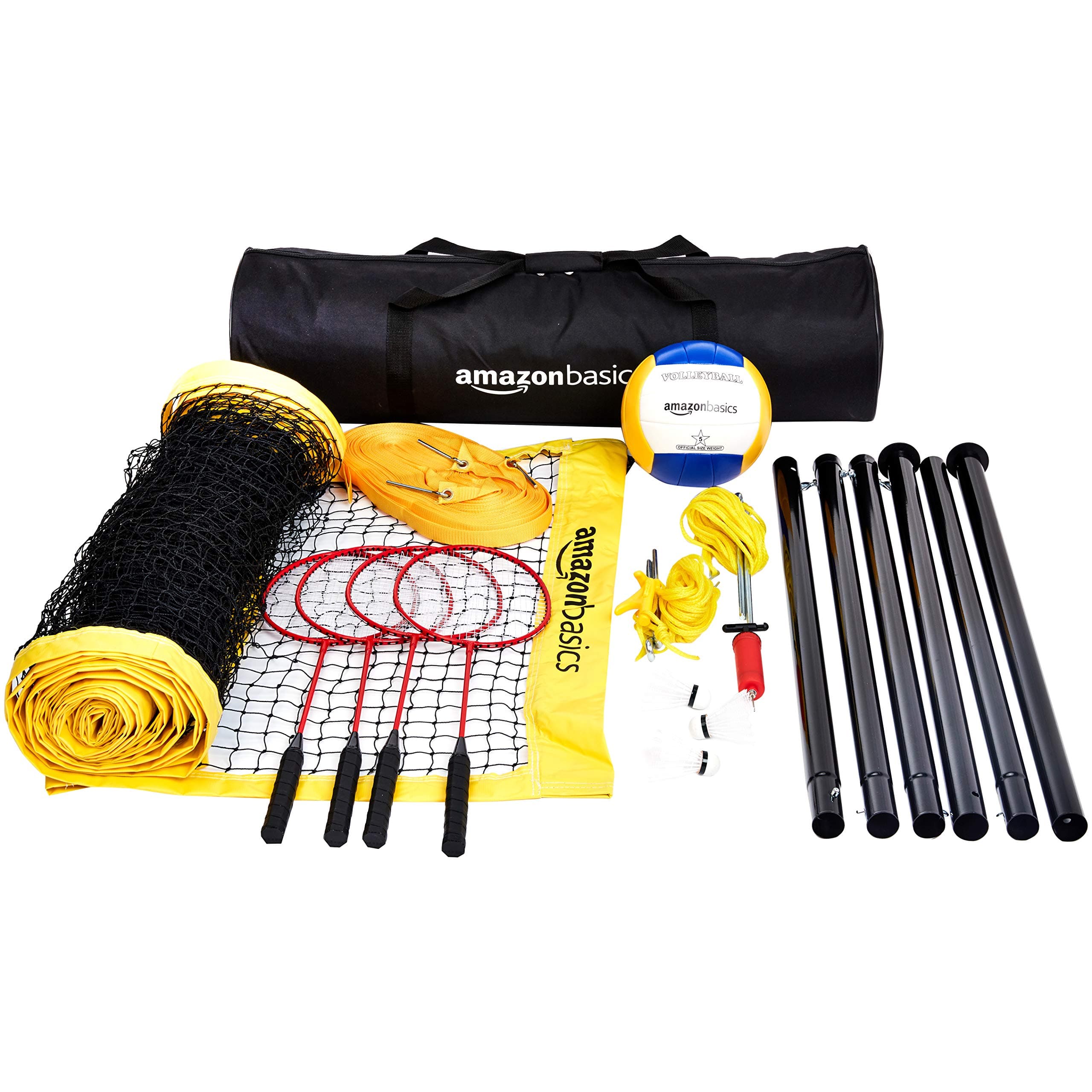 Amazon Basics Volleyball Badminton Combo Set