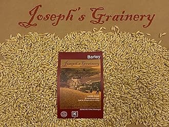 Barley 12 Lbs, Unhulled Barley (Hull Intact), Joseph's Grainery Whole Grain Barley, Non-GMO, Kosher Certified