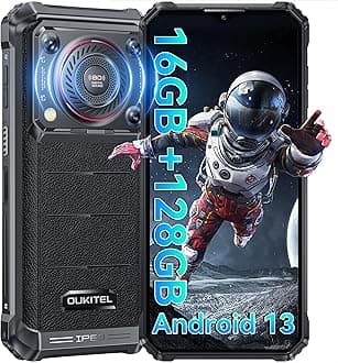 OUKITEL WP36 Rugged Smartphone Android 13-16GB+128GB Mobile Phones, 128dB Super Speaker, 10600mAh Battery, 6.52" FHD+ Display, IP68 Waterproof Phone, 13MP+5MP Camera, 4G Dual SIM, NFC/OTG/GPS