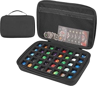 Toy Organizer Case Compatible with Bakugan Battle Planet, BakuCores, Armored Alliance, Geogan Rising, Toy Organizer Storage Container Holder (40, Black)