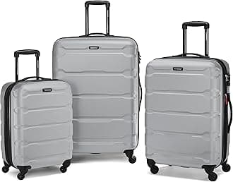 Omni PC Hardside Expandable Luggage with Spinner Wheels, Silver, 3-Piece Set (20/24/28)