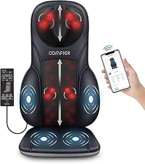 COMFIER Shiatsu Neck&Back Massager APP Control,Massagers for Neck and Back with Heat,Height Adjustable Massage Chair Pad,Full Back Massage Seat Cushion for Back Pain Relief,Gifts for Him,her