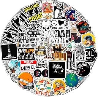 BulbaCraft 100 Pcs Oilfield Stickers and Decals - Hard Hat, Life, Worker Gifts for Men - Funny Oil Field Accessories