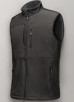 33,000ft Mens Softshell Gilet Activewear Vests Windproof Fleece Lined Outerwear Zipped Pockets Sleeveless Softshell Jacket for Leisure, Golf, Travelling