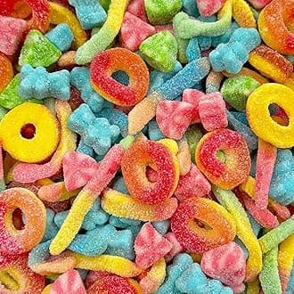Gummy Candy Mix | 2-Pound Bag | Sweet & Sour Gummies for Easter Candy Buffets, Dessert Decorating & Snacking | Peach Rings, Watermelon Slices, Worms, Bears | Gummies Bulk