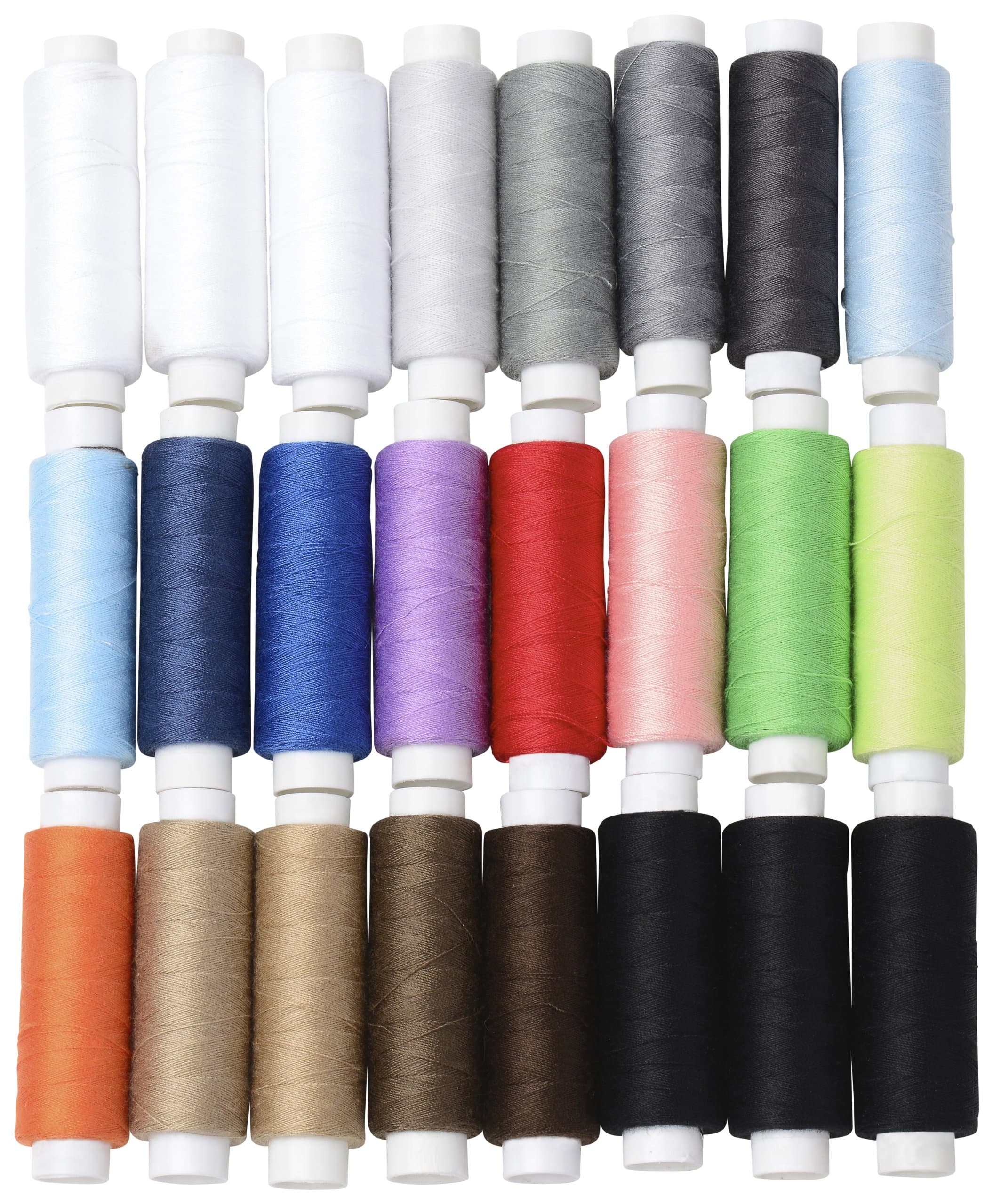 BYKES 24 Assorted Colors Polyester Sewing Thread Spool 200 Yards Each