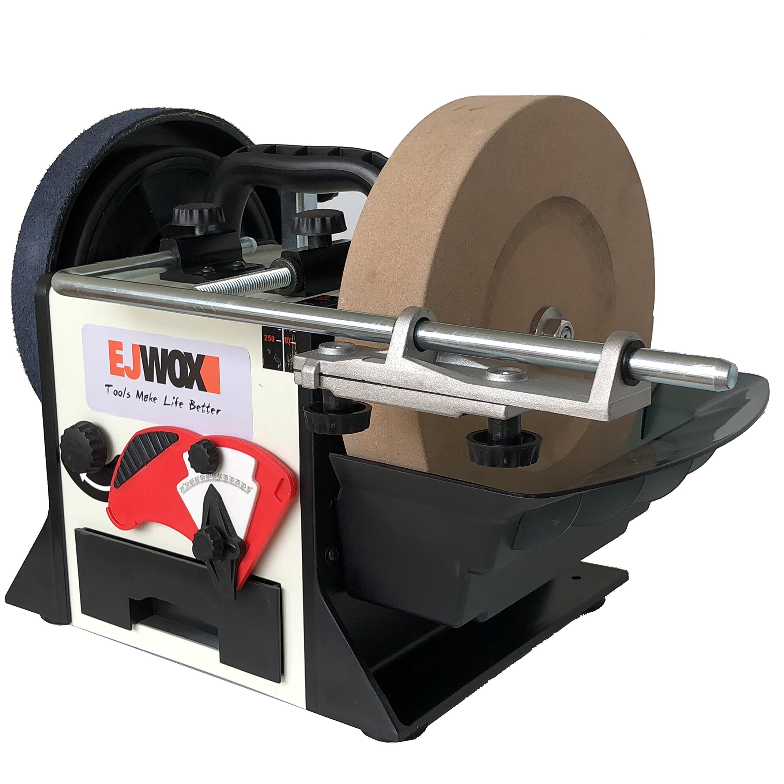 EJWOX 10" Variable Speed Bench Grinder Wet/Dry Grinder Kit Water Cooled Stone Precision Sharpening System