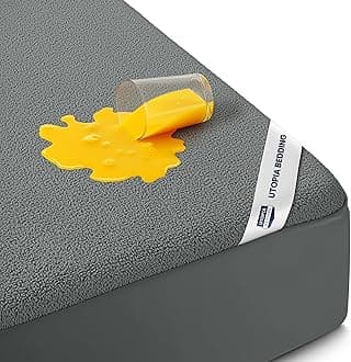 Utopia Bedding Waterproof Mattress Protector Full Size, Premium Terry Mattress Cover 200 GSM, Breathable, Fitted Style with Stretchable Pockets (Gray)