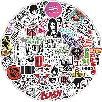 BulbaCraft 100Pcs Punk Stickers, Punk Rock Stickers, Rock Gifts, Music Accessories, Rebellious Merch, Sound Decals, Music Party Supplies, Gifts for Women & Men
