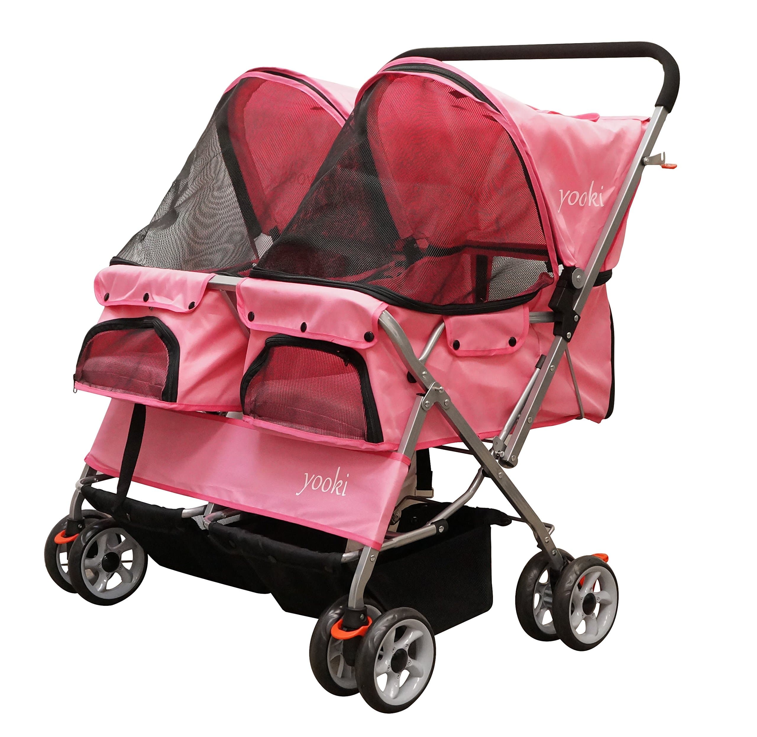 Double Side by Side Pet Stroller (Pink)