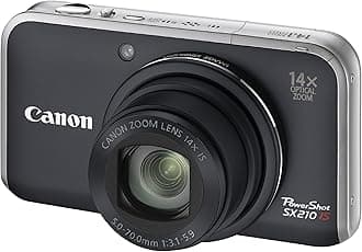 Canon PowerShot SX210 IS Digital Camera - Black (14.1 MP, 14x Optical Zoom) 3.0 Inch PureColor LCD (Renewed)