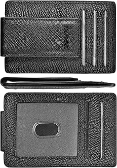 kinzdMoney Clip, Front Pocket Wallet, Leather RFID Blocking Strong Magnet thin Wallet