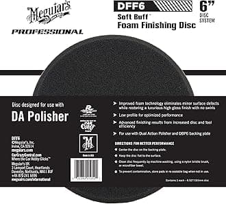 Meguiar's DFF6 6 Inch DA Foam Finishing Disc Black