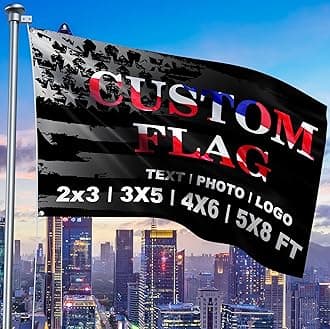 Custom Flag Personalized Double Print Flags Add Your Logo Picture Words Text Black Custom Flag