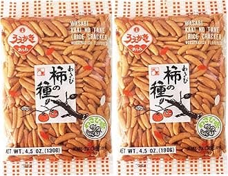 Kaki No Tane Uegaki Japanese Traditional Rice Crackers : Nori Arare/ 2packs ( Wasabi)
