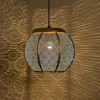 Classic Moroccan Golden Hanging Lamp, Antique Light