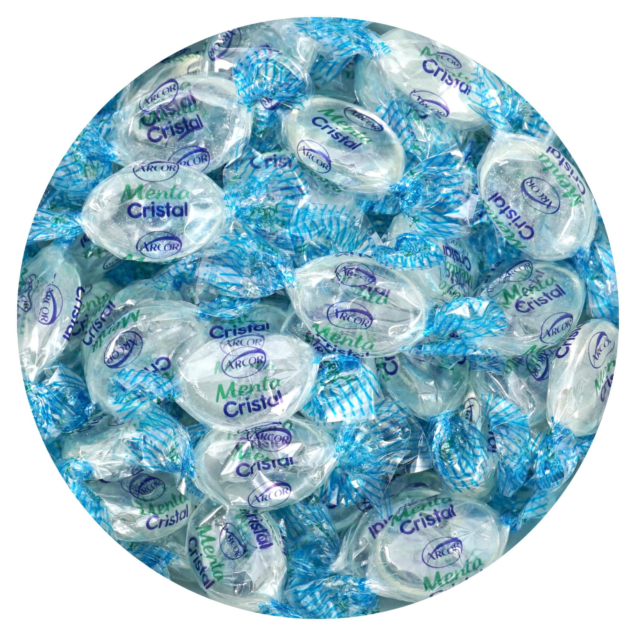 Arcor Crystal Mints Hard Candy, 5 Pound Arcor Candy (Approx. 375 pcs.), Menta Cristal Mints, Mint Hard Candy, Blue Crystal Mints, Mint Hard Candy Individually Wrapped