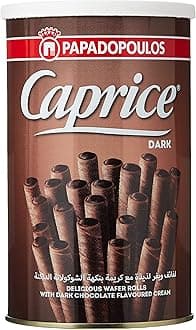 EUROFOOD Caprice Dark Chocolate Cream Filled Wafers, 250g (Pack of 1)