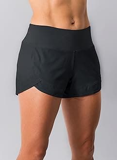 Womens Lightweight Running WOD Volleyball Shorts Workout Mesh Liner Zip Pocket