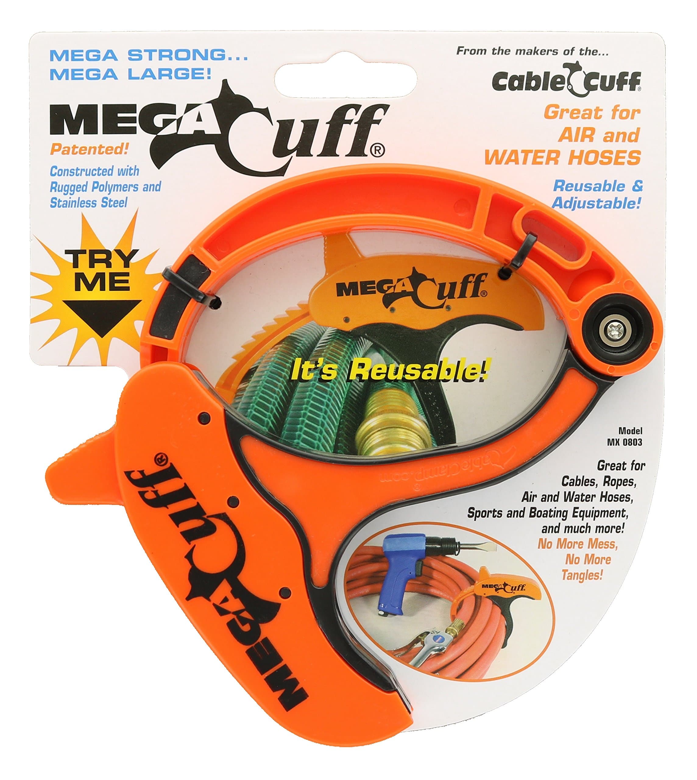 Mega Cuff - Single Extra Large Reusable Serrated Cable Organizer - 6 Inches