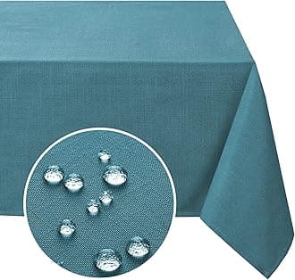 FantasDecor Rectangle Tablecloth Linen Table Clothes for Rectangle Tables 60 x 84 Inch Wrinkle Resistant and Waterproof Linen Table Cover for Dining Room and Outdoor Use, Dark Teal, 60 x 84 Inch