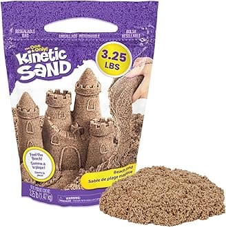 Kinetic Sand, 3.25lbs Beach Play Sand, Amazon Exclusive, Easter Basket Stuffers, Moldable Sensory Toys for Kids, Resealable Bag (Packaging May Vary)