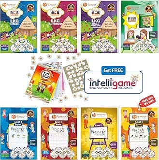 LKG Kids (3-5 Years) All-in-One 548 Pages ACE Early Learning Worksheets & Writing Practice in English, Mathematics, Hindi, General Knowledge / EVS (KG 1) 7 Books Bundle from 3H Learning