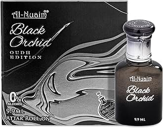 Al-Nuaim Ameer Series |Black Orchid |Alcohol Free |Attar Roll On |Luxury Scent with Long Lasting Fragrance For Men & Women |9.9ml