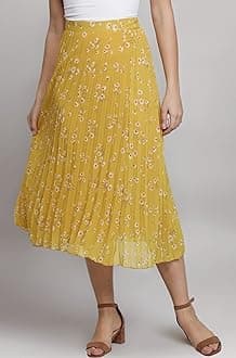 Floral Printed Pleated Navy/Multi Skirt