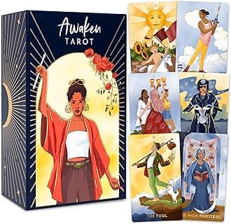 RYVE Awaken Tarot Cards Borderless with Guide Book, Modern Tarot Deck Inspired by The Rider Waite