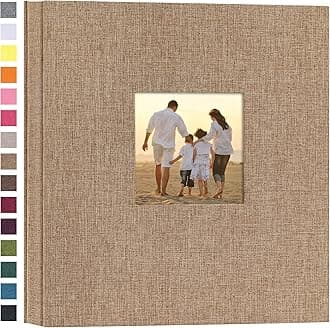 Linen Hardcover Photo Album 4x6 1000 Photos Large Capacity for Family Wedding Anniversary Baby Vacation (Khaki, 1000 Pockets)