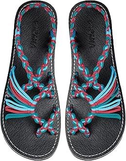 Capana Woven Women's Flat Sandals - Strappy Braided Sandals, Beach Sandals for Women Dressy Summer, Rope Bohemian Sandals, Spring Casual Womens Shoes, Comfy Boho Flats for Teen Girls – Banyan