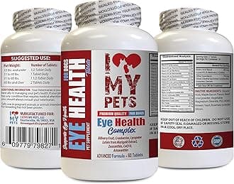 I LOVE MY PETS LLC Dog Eye Supplement - Dog Eye Health Complex - Premium Formula - Vet Recommended - Dog Lutein - 1 Bottle (60 Treats)