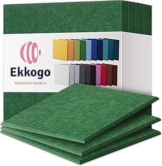 Acoustic Panels 12-Pack Soundproof Wall Panels 12''X12''X0.4'' Sound Panels High Density Sound Dampening Panels - [Dark Green Square]