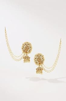 Shining Diva Fashion Metal Gold Plated and Pearl Earrings for Women & Girls