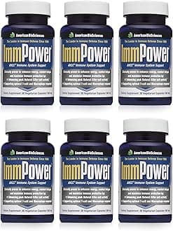 ImmPower AHCC Mushroom Supplement 6-Pack, Enhanced Immune Support, Natural Killer Cell Activity and Cytokine Production, 30 Vegetarian Capsules, 500 milligrams per Capsule