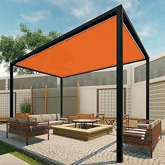 Patio Paradise 7' x 36' Sun Shade Cloth with Grommets Rectangle Shade Sail Straight Edge, Outdoor Patio Shade Canopy Pergola Cover UV Block Fabric for Backyard Deck Garden Activities, Orange