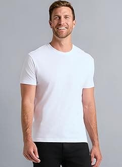 True Classic Mens T-Shirts - Short Sleeve Crew Neck Plain Novelty T Shirt for Men, Pack of 1, White, XL