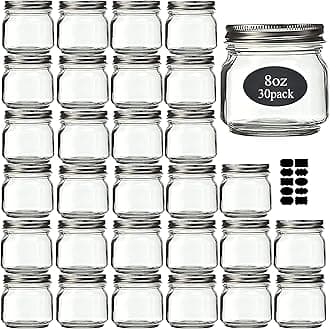 8 oz Silver Lids & Mason Jars