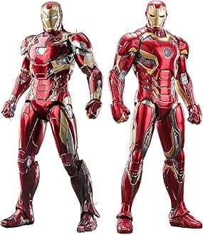 Set 2-PackIronman Action Figures 7 inch Mark Studios Legends Series Collectable Toys-Full Metal Painting with Lots of Accessories Suit-up Gift(MK45 & MK46)